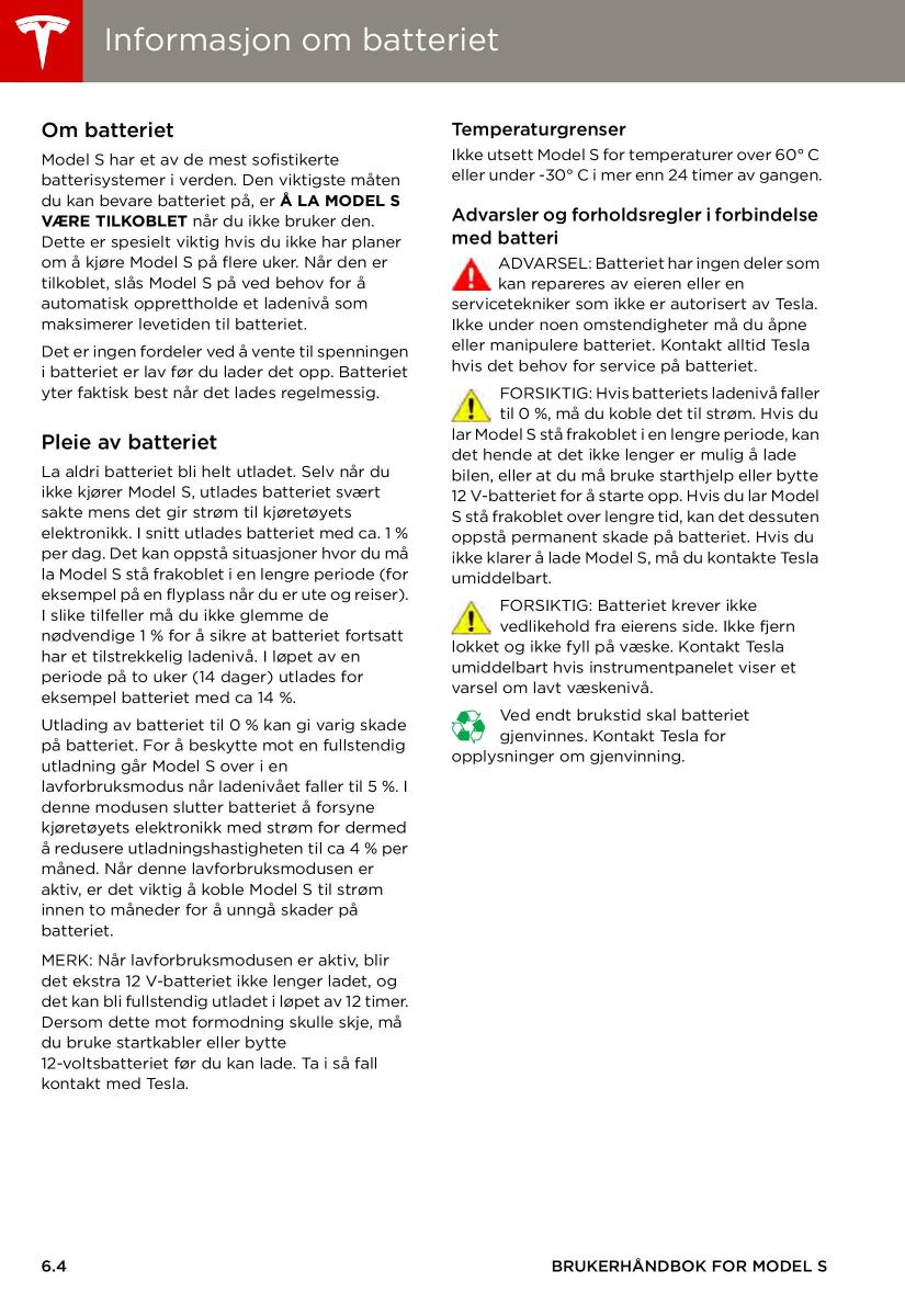 Tesla S bruksanvisningen / page 94