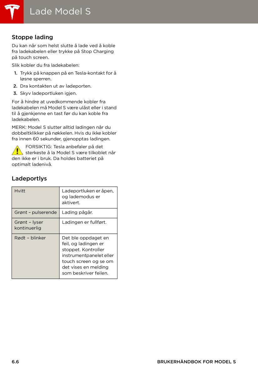 Tesla S bruksanvisningen / page 96