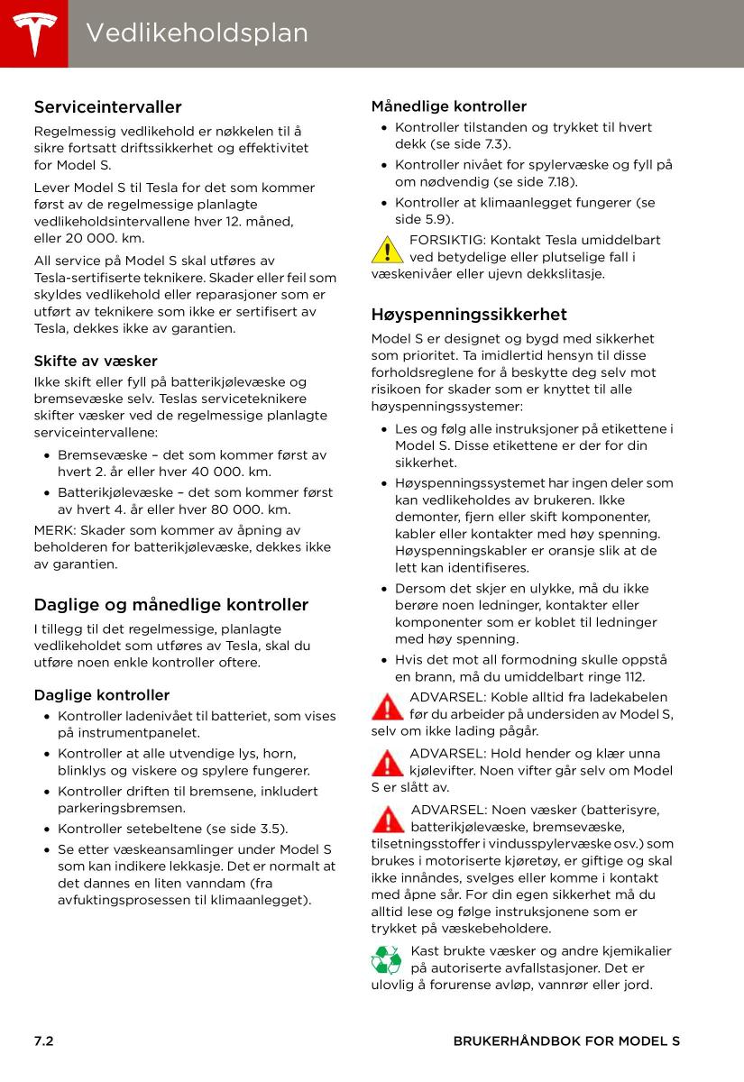 Tesla S bruksanvisningen / page 100