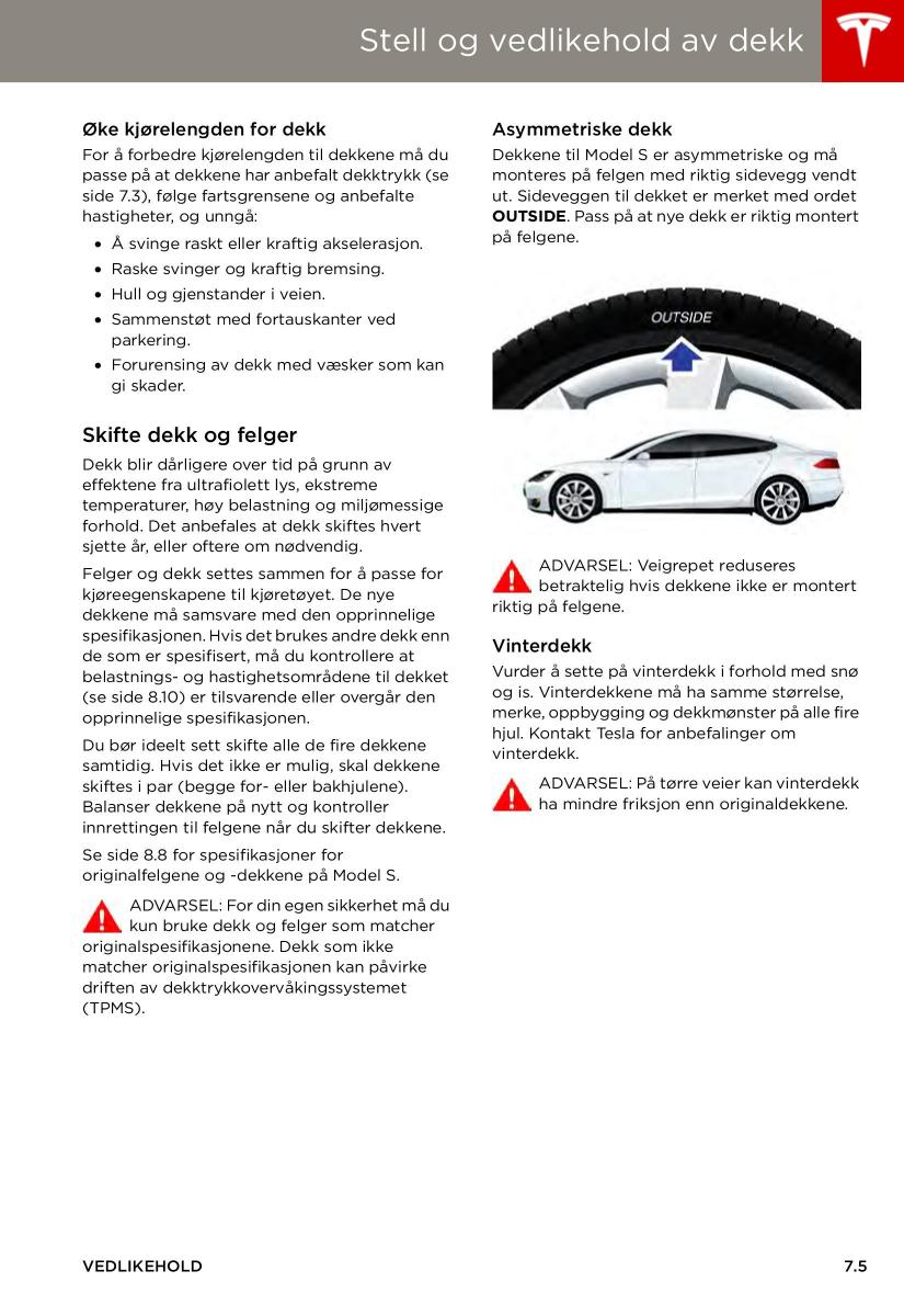 Tesla S bruksanvisningen / page 103