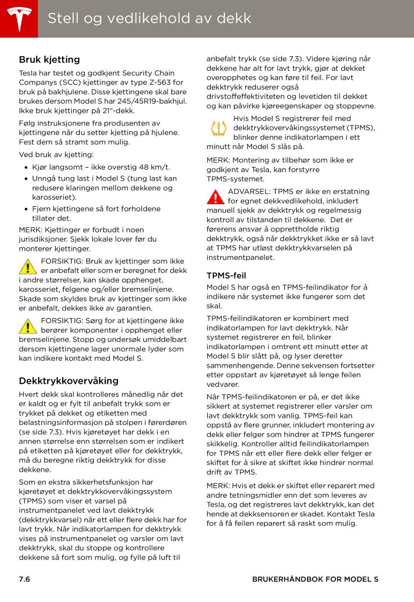 Tesla S bruksanvisningen / page 104