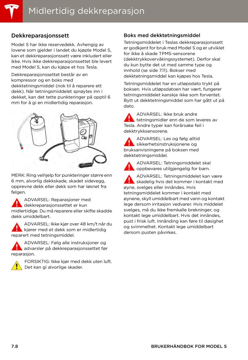 Tesla S bruksanvisningen / page 106