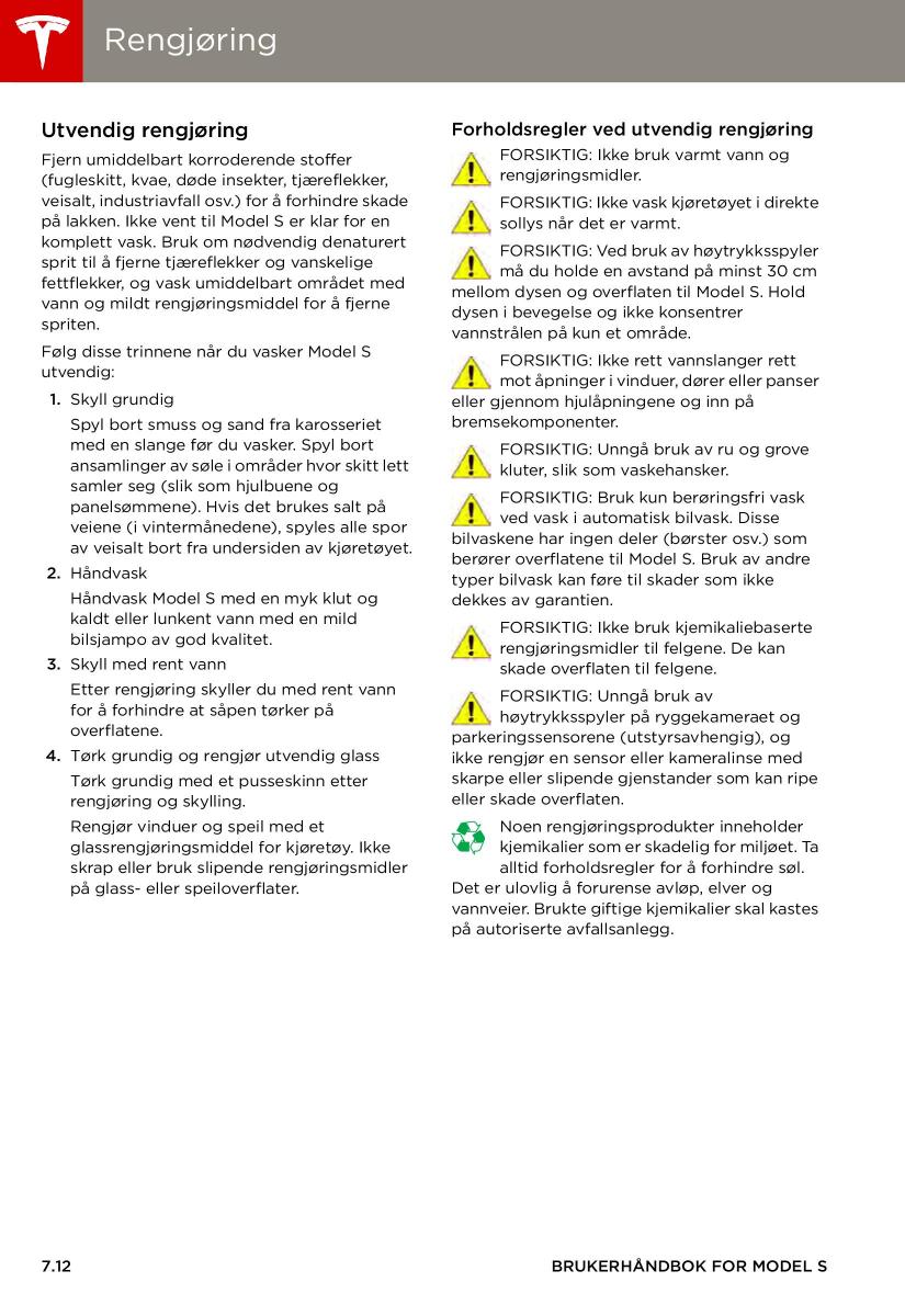 Tesla S bruksanvisningen / page 110