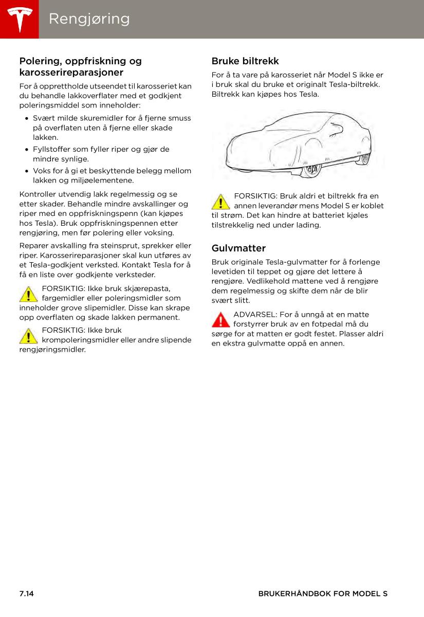 Tesla S bruksanvisningen / page 112