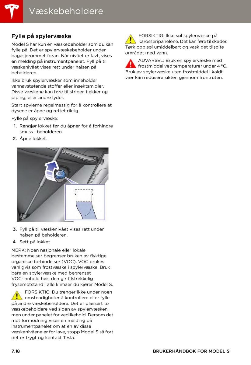 Tesla S bruksanvisningen / page 116