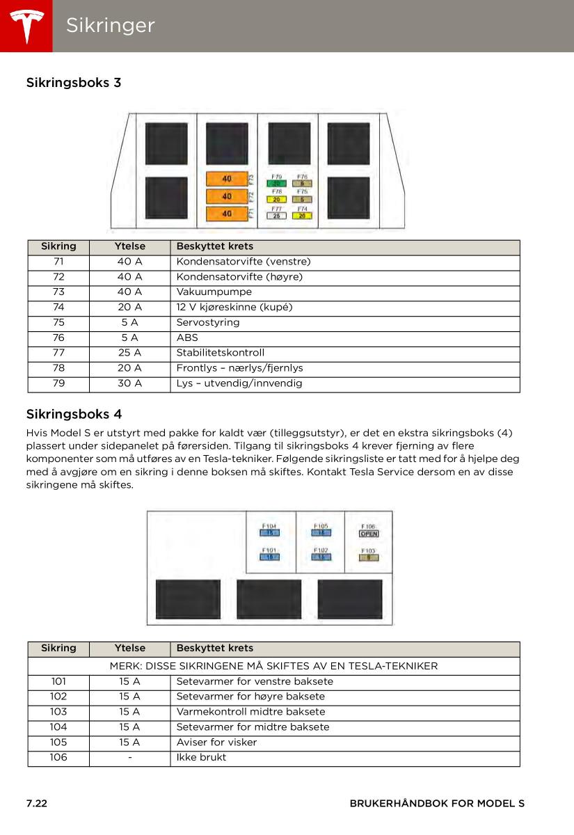 Tesla S bruksanvisningen / page 120