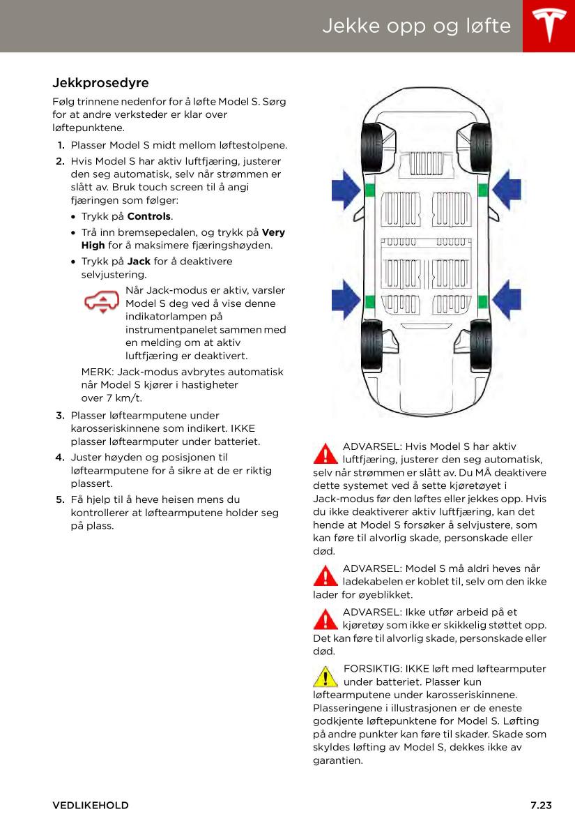 Tesla S bruksanvisningen / page 121