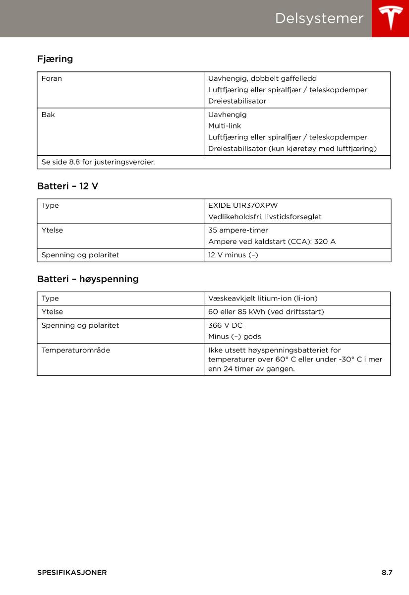 Tesla S bruksanvisningen / page 129