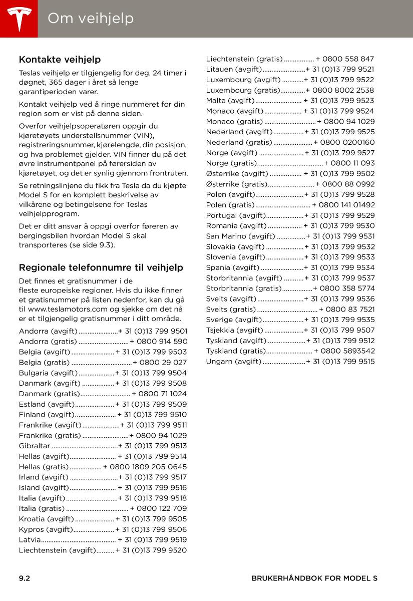 Tesla S bruksanvisningen / page 136