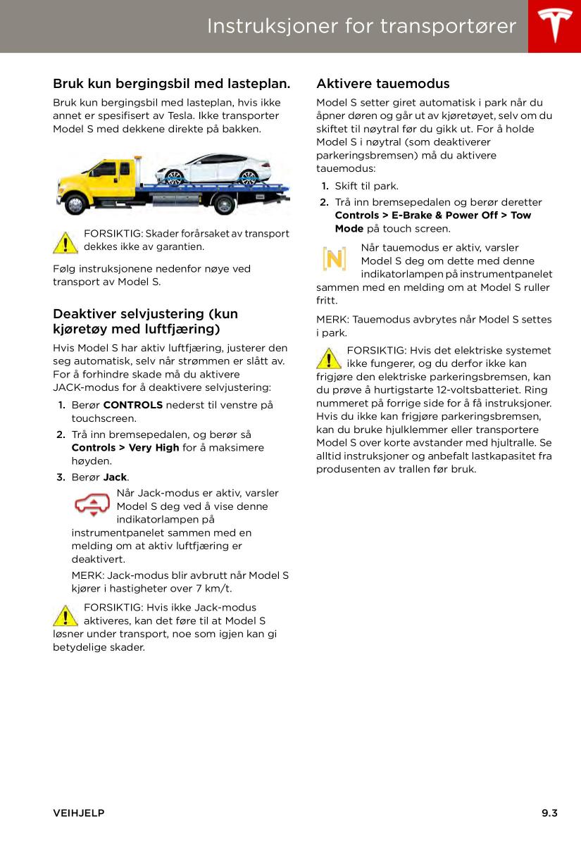 Tesla S bruksanvisningen / page 137