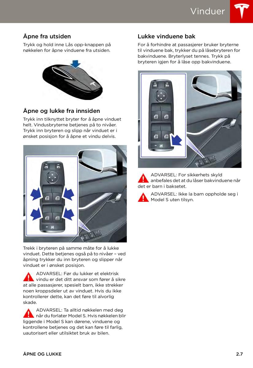 Tesla S bruksanvisningen / page 15