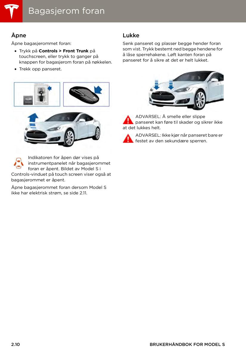 Tesla S bruksanvisningen / page 18