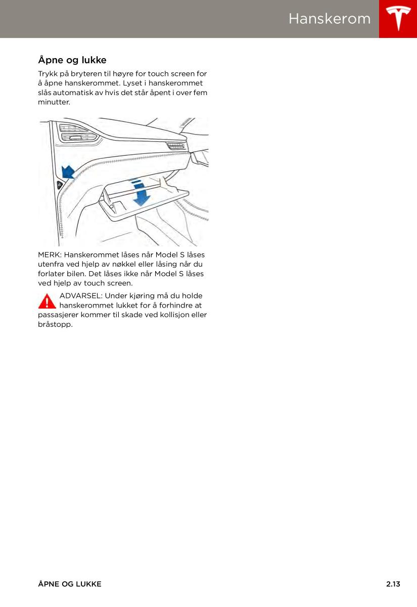 Tesla S bruksanvisningen / page 21