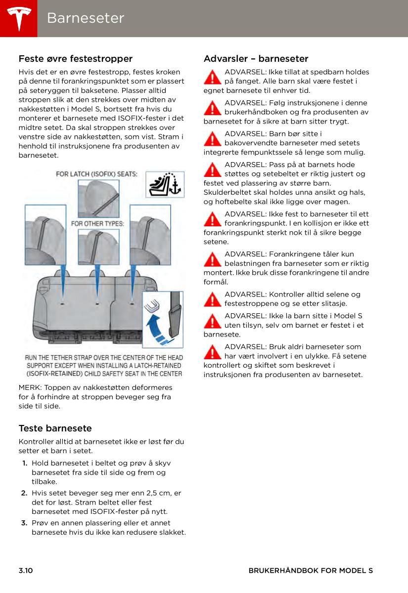 Tesla S bruksanvisningen / page 32