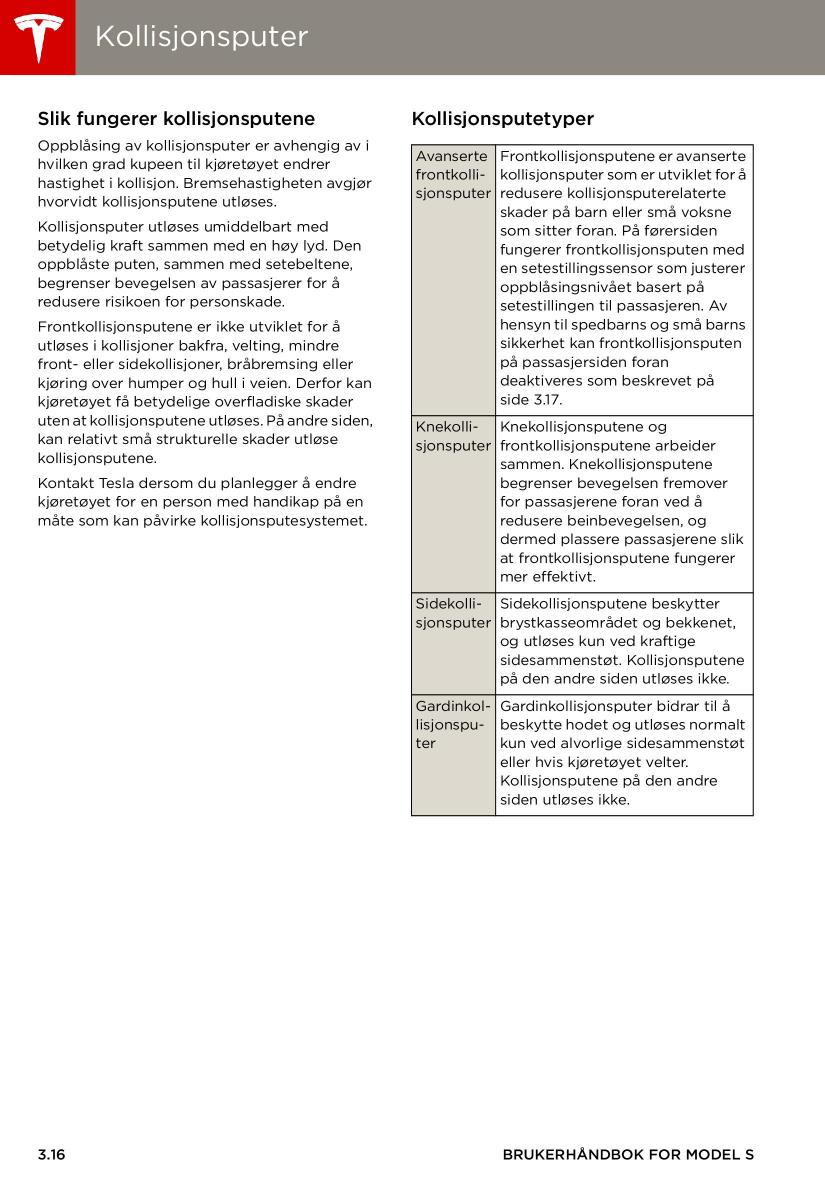 Tesla S bruksanvisningen / page 38