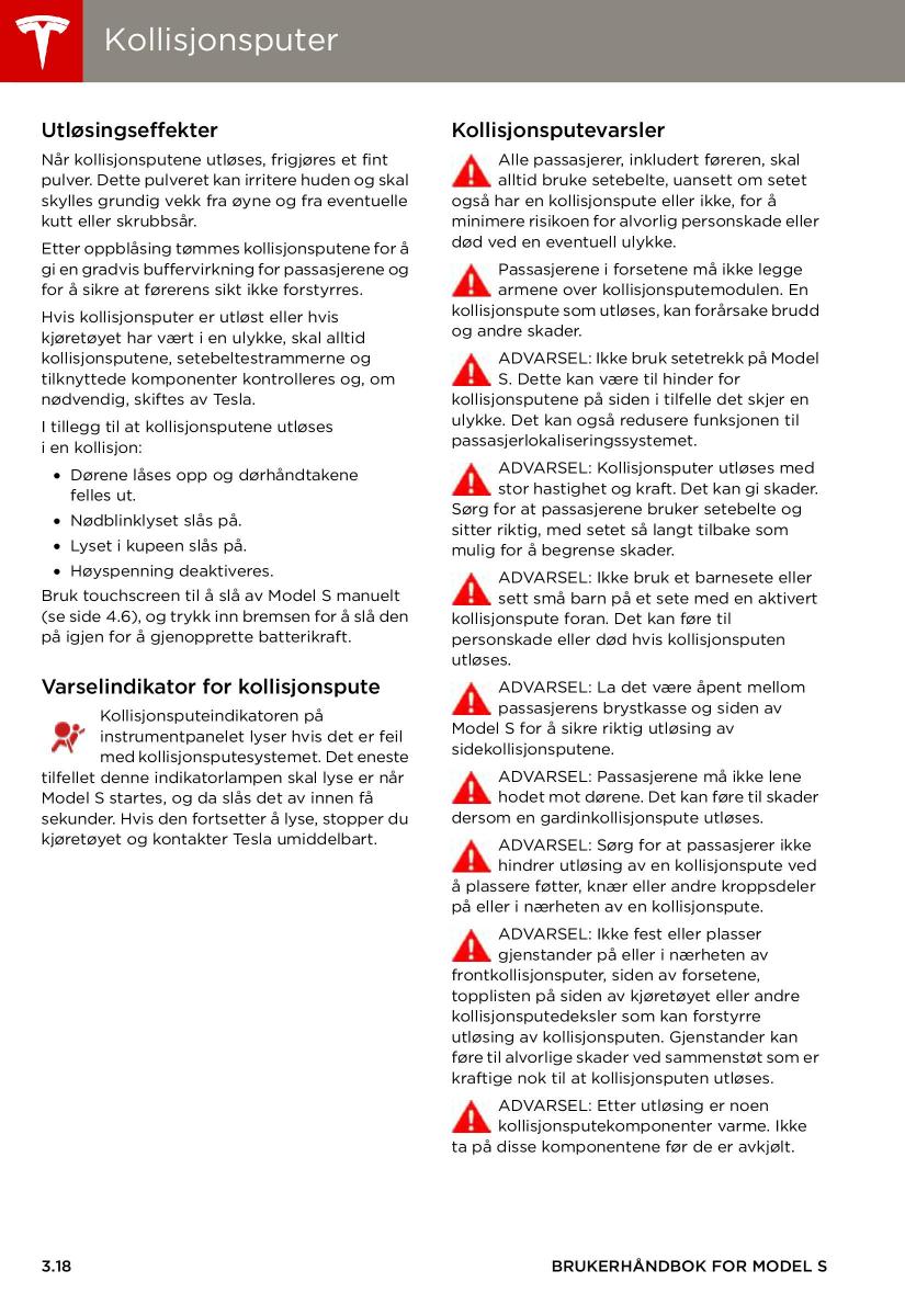 Tesla S bruksanvisningen / page 40