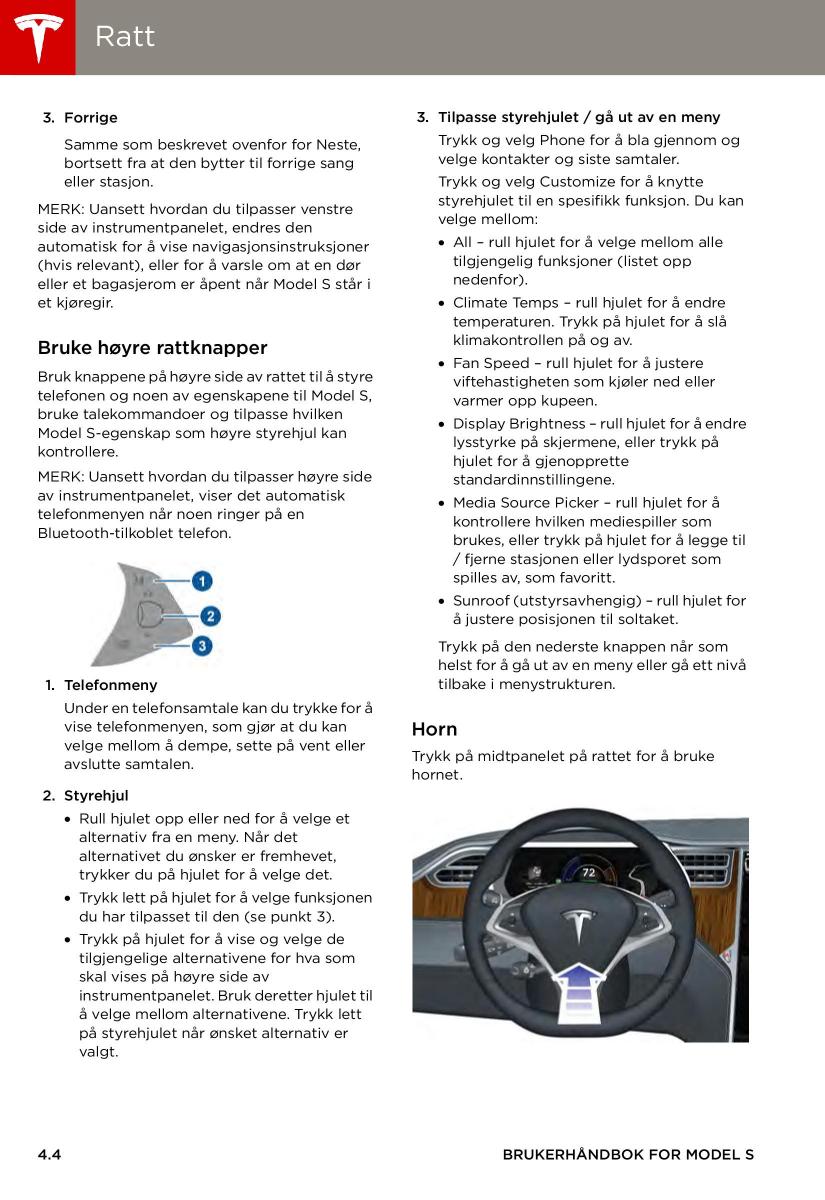 Tesla S bruksanvisningen / page 44