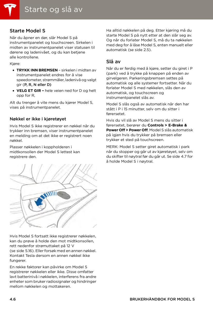 Tesla S bruksanvisningen / page 46