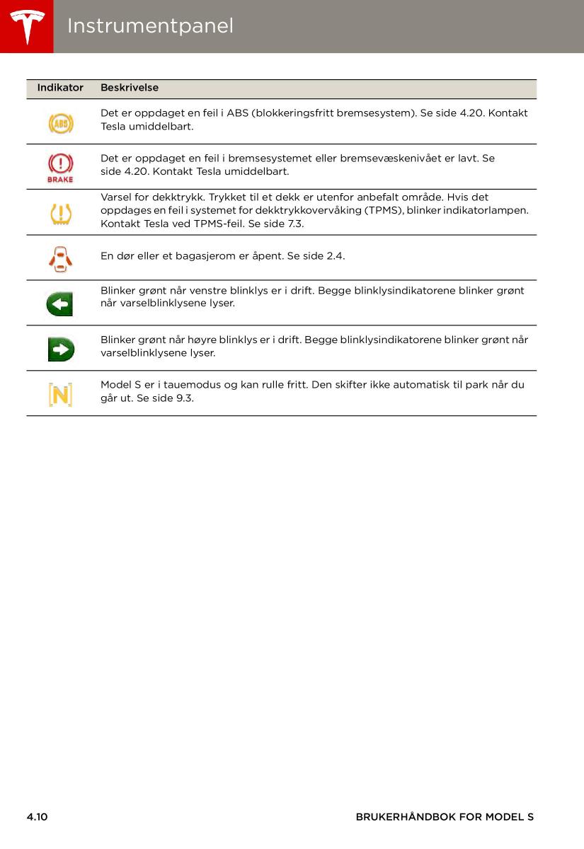 Tesla S bruksanvisningen / page 50