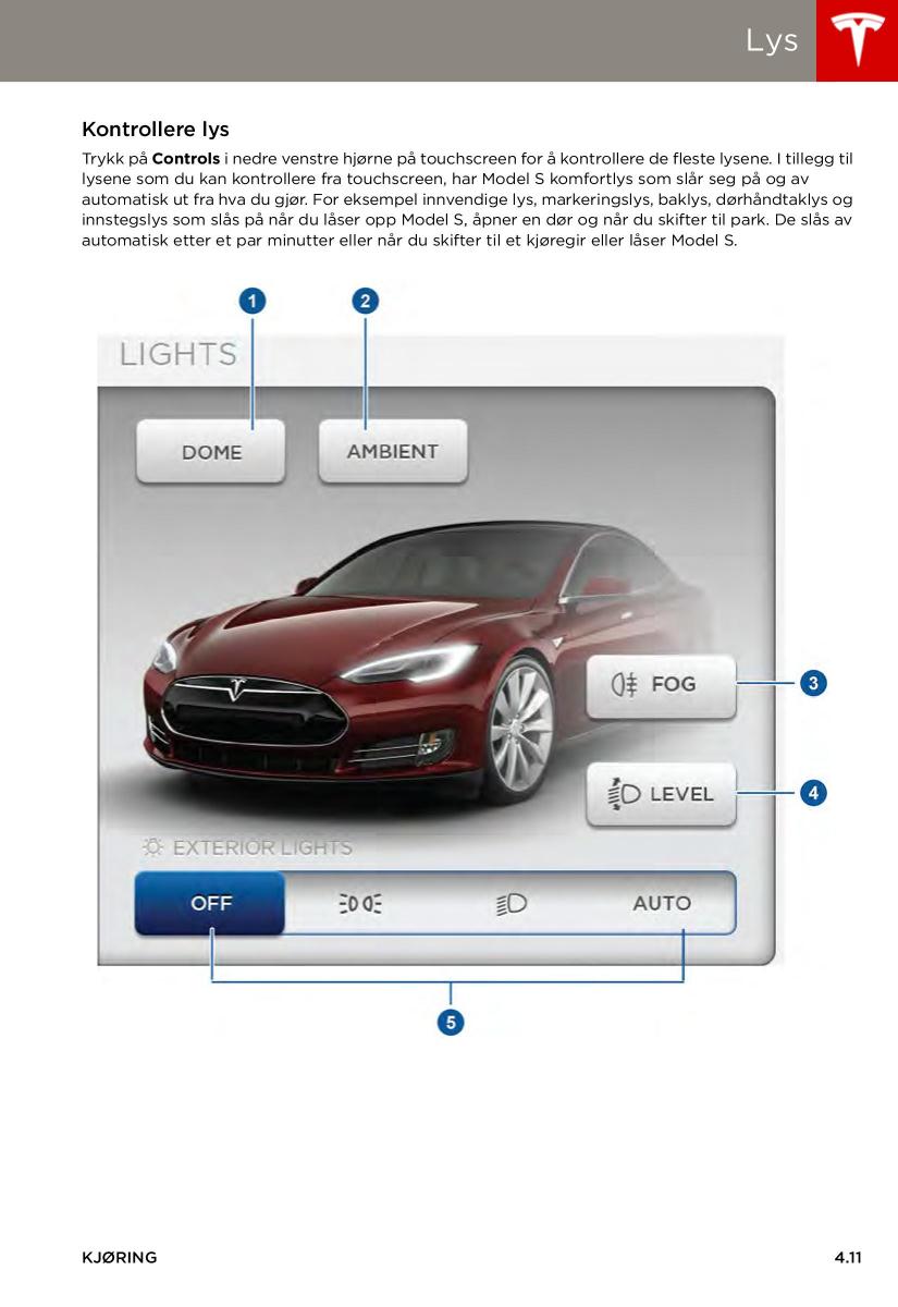 Tesla S bruksanvisningen / page 51