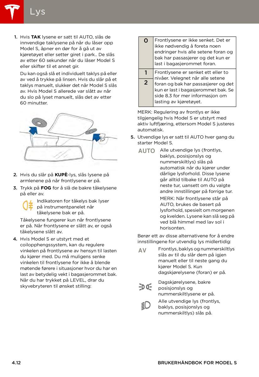 Tesla S bruksanvisningen / page 52