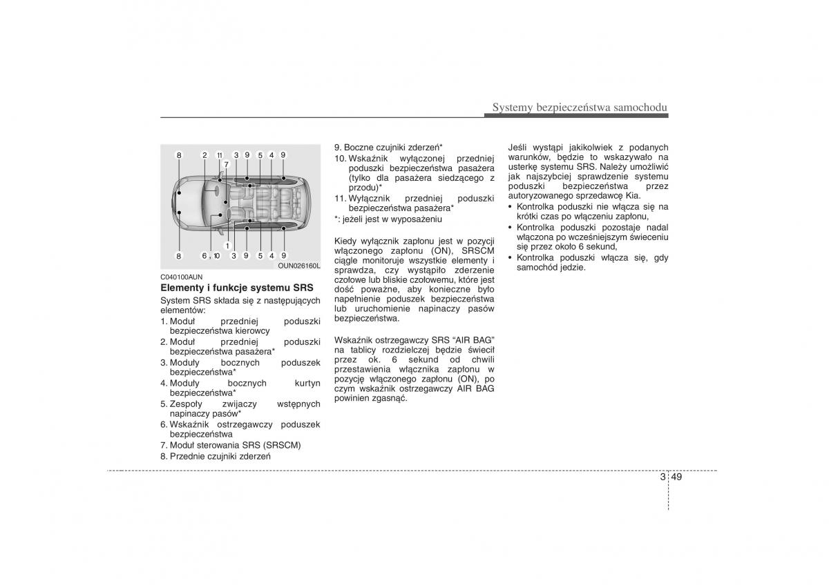 KIA Carens II 2 instrukcja obslugi / page 71