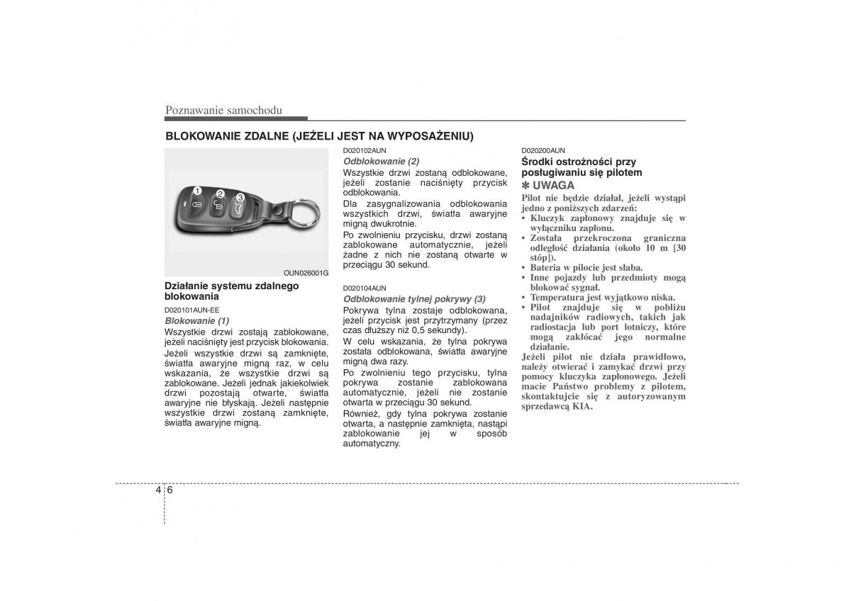 KIA Carens II 2 instrukcja obslugi / page 101