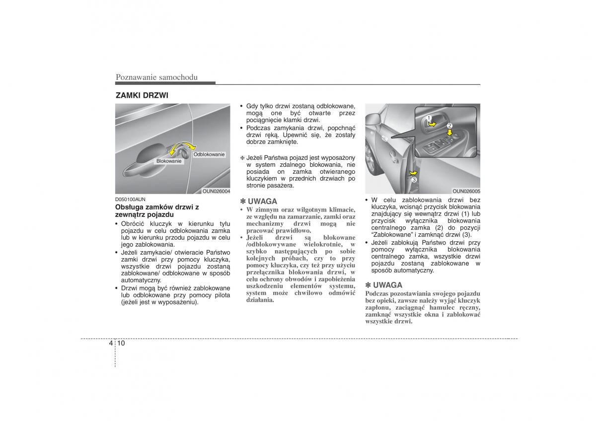 KIA Carens II 2 instrukcja obslugi / page 105