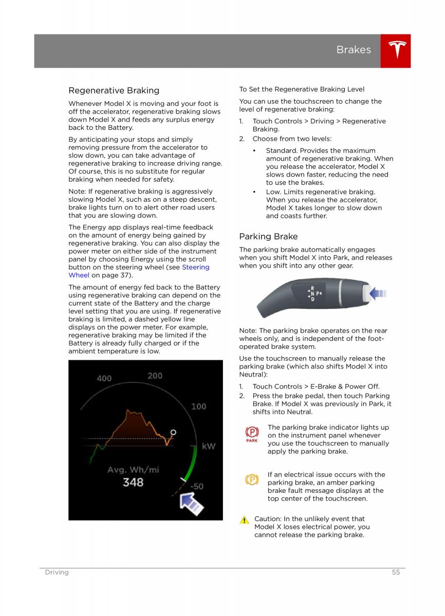 Tesla X owners manual / page 55