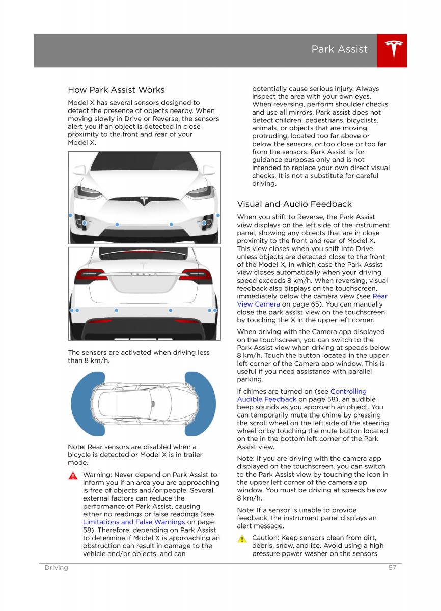 Tesla X owners manual / page 57