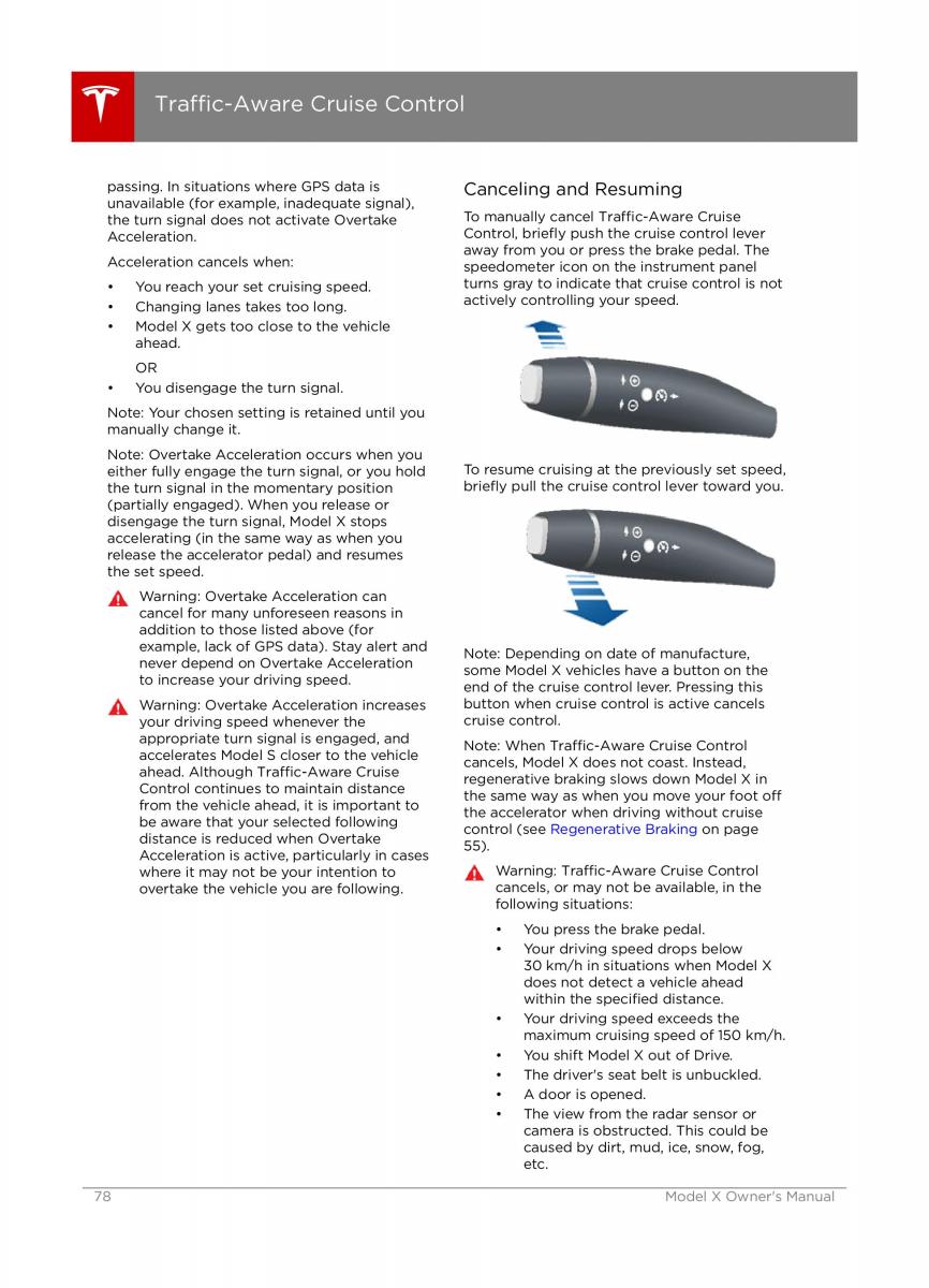 Tesla X owners manual / page 78