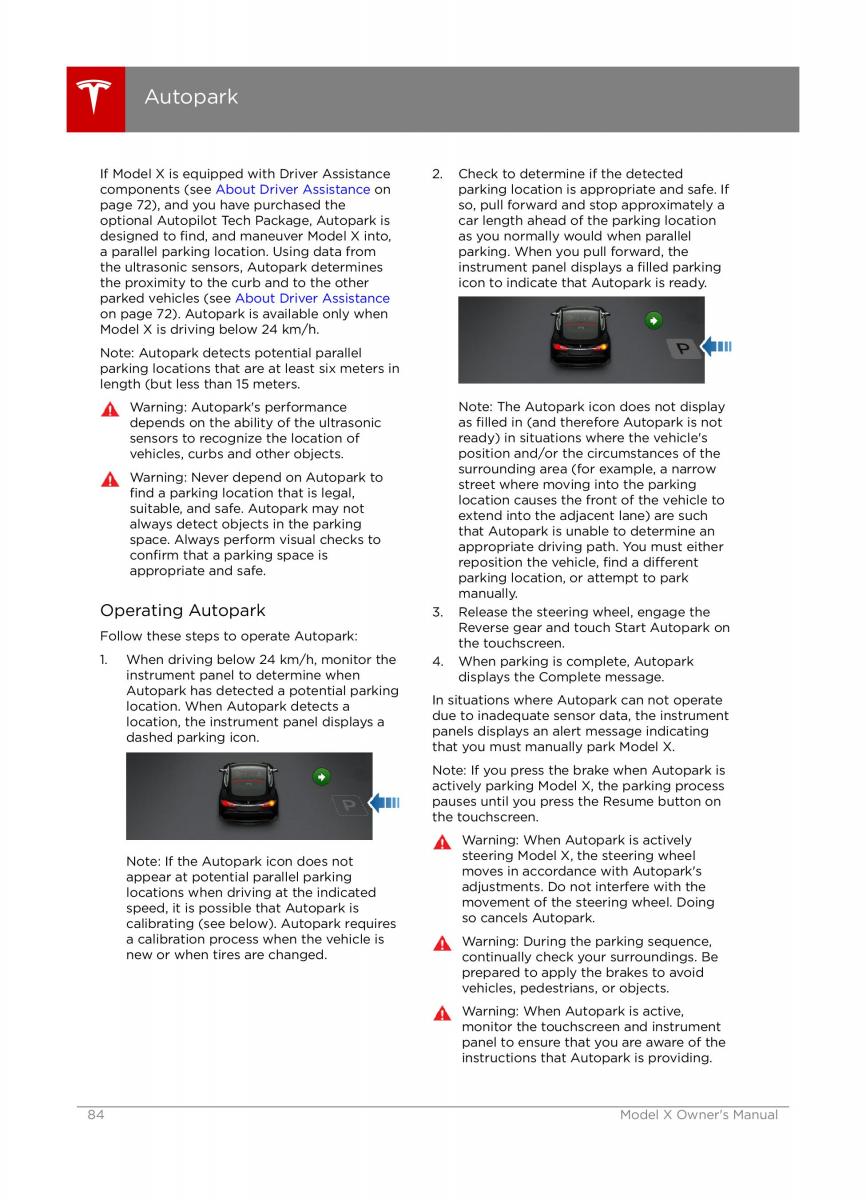 Tesla X owners manual / page 84