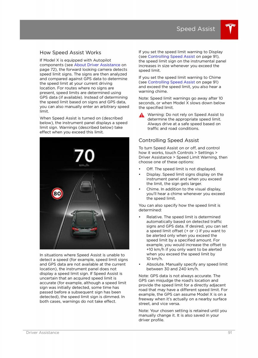 Tesla X owners manual / page 91