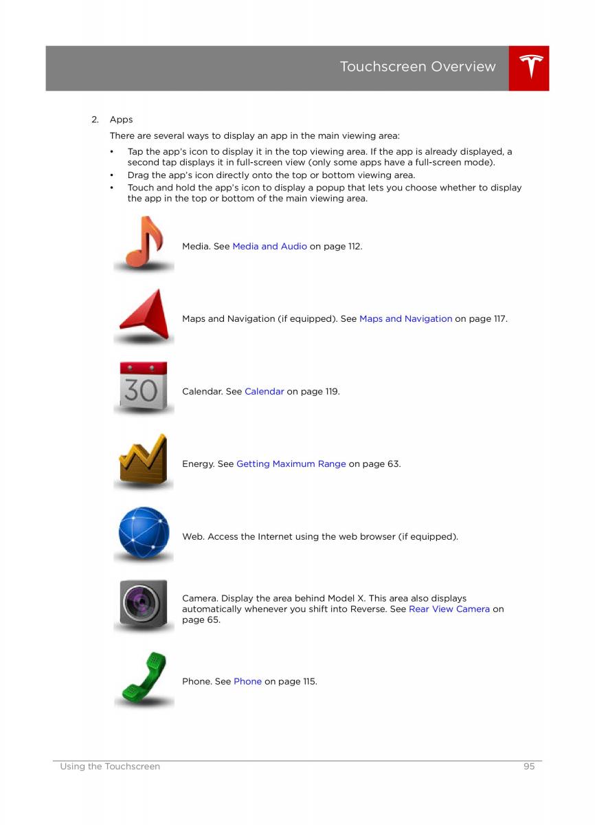 Tesla X owners manual / page 95