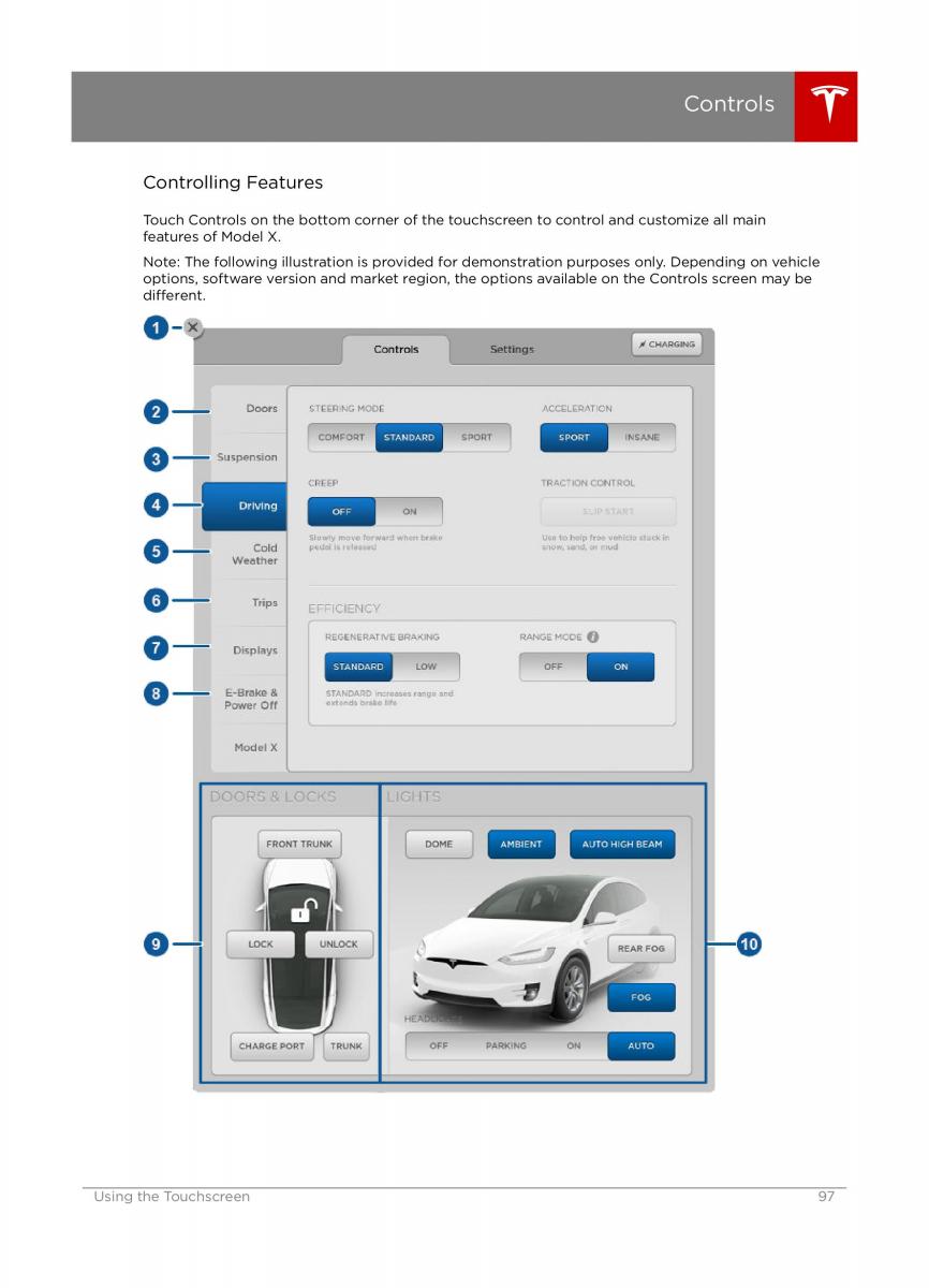 manual Tesla X Tesla X owners manual / page 97