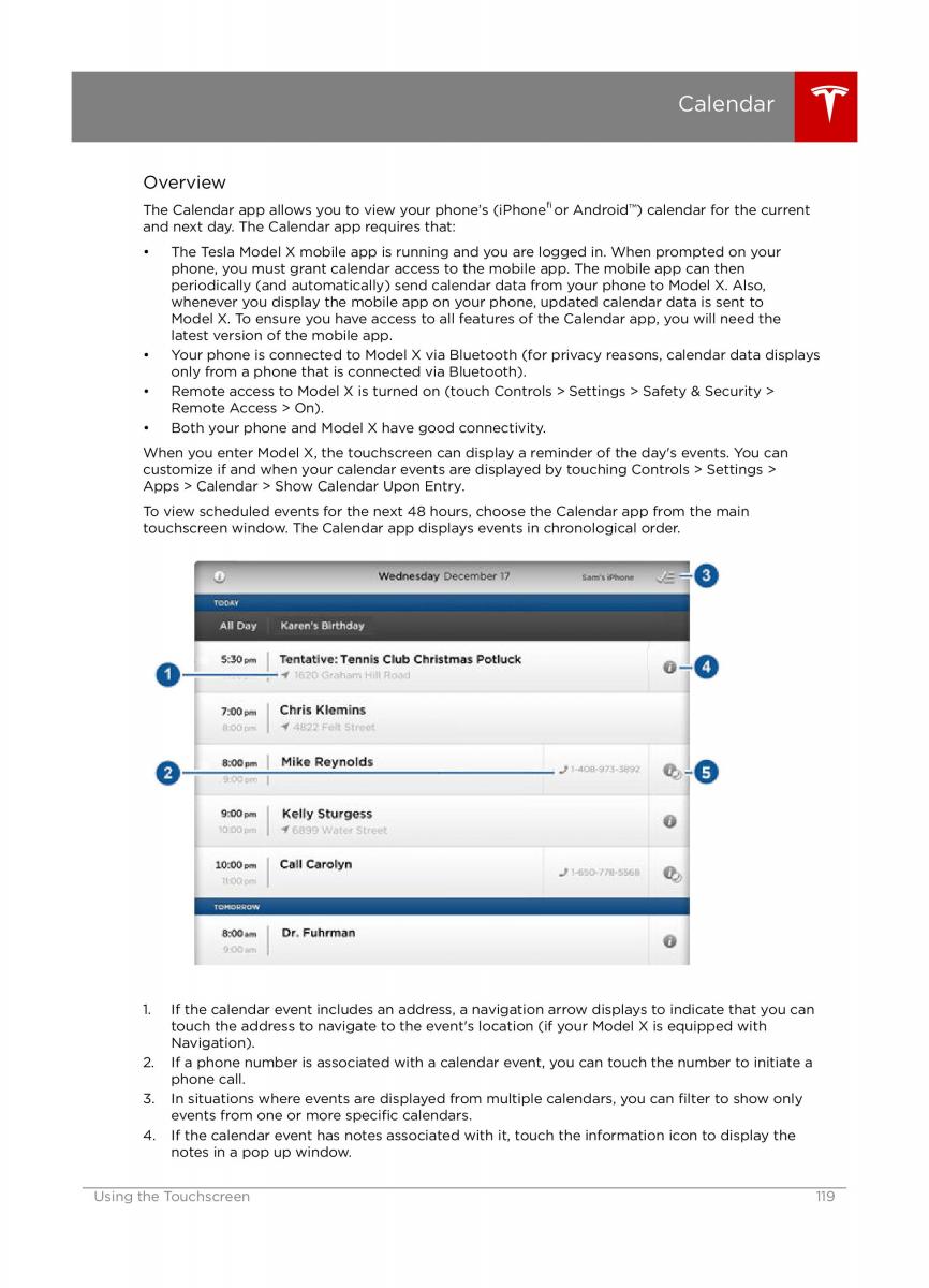 Tesla X owners manual / page 119