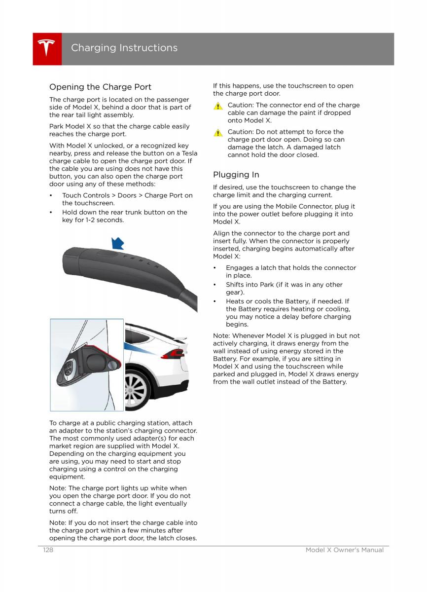 Tesla X owners manual / page 128