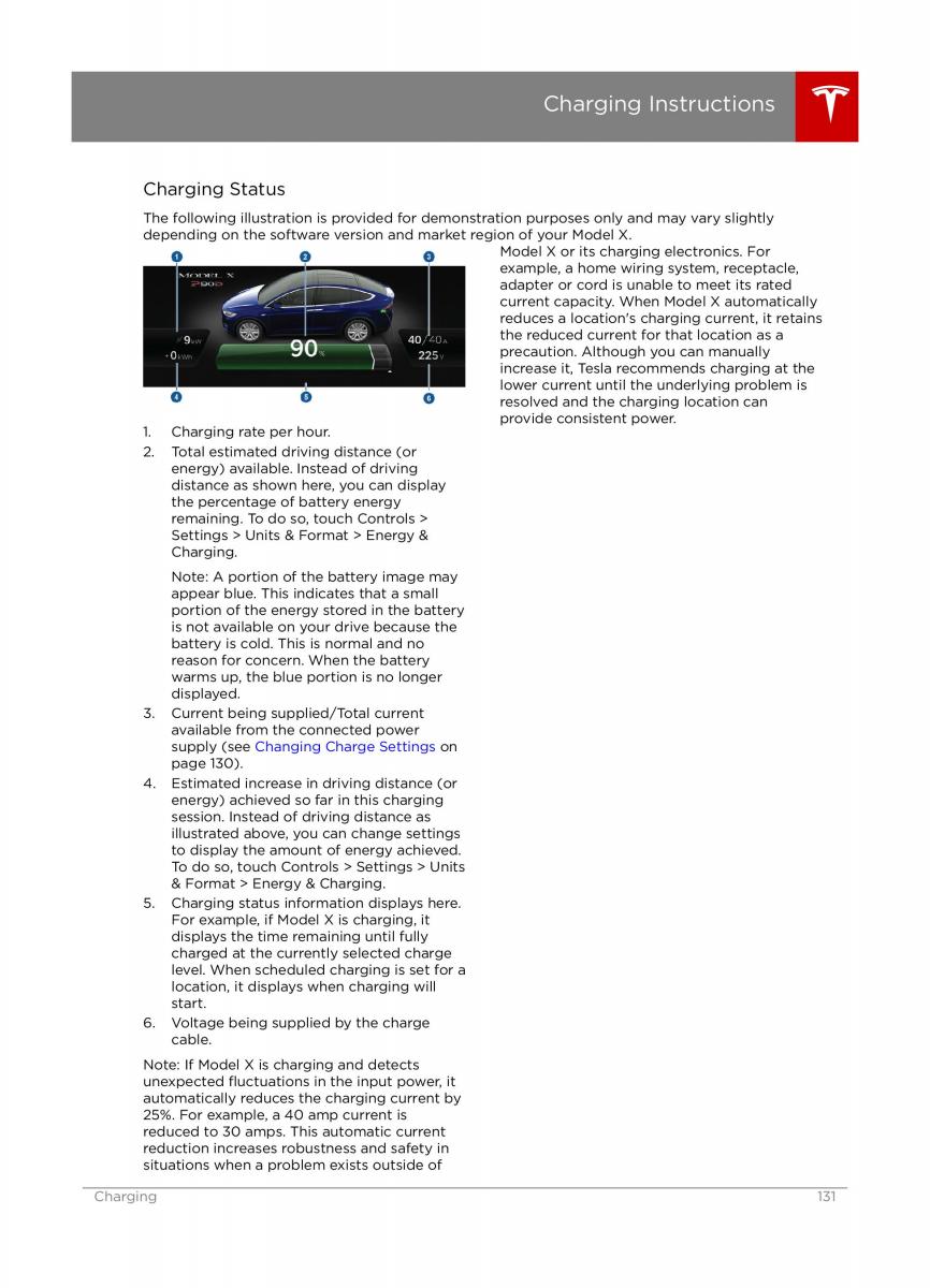 Tesla X owners manual / page 131