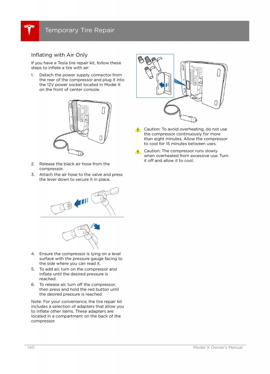 Tesla X owners manual / page 140