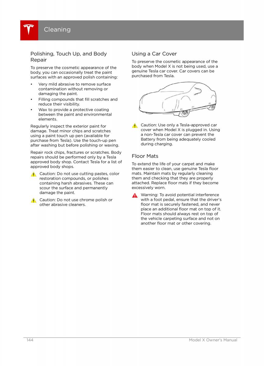 Tesla X owners manual / page 144