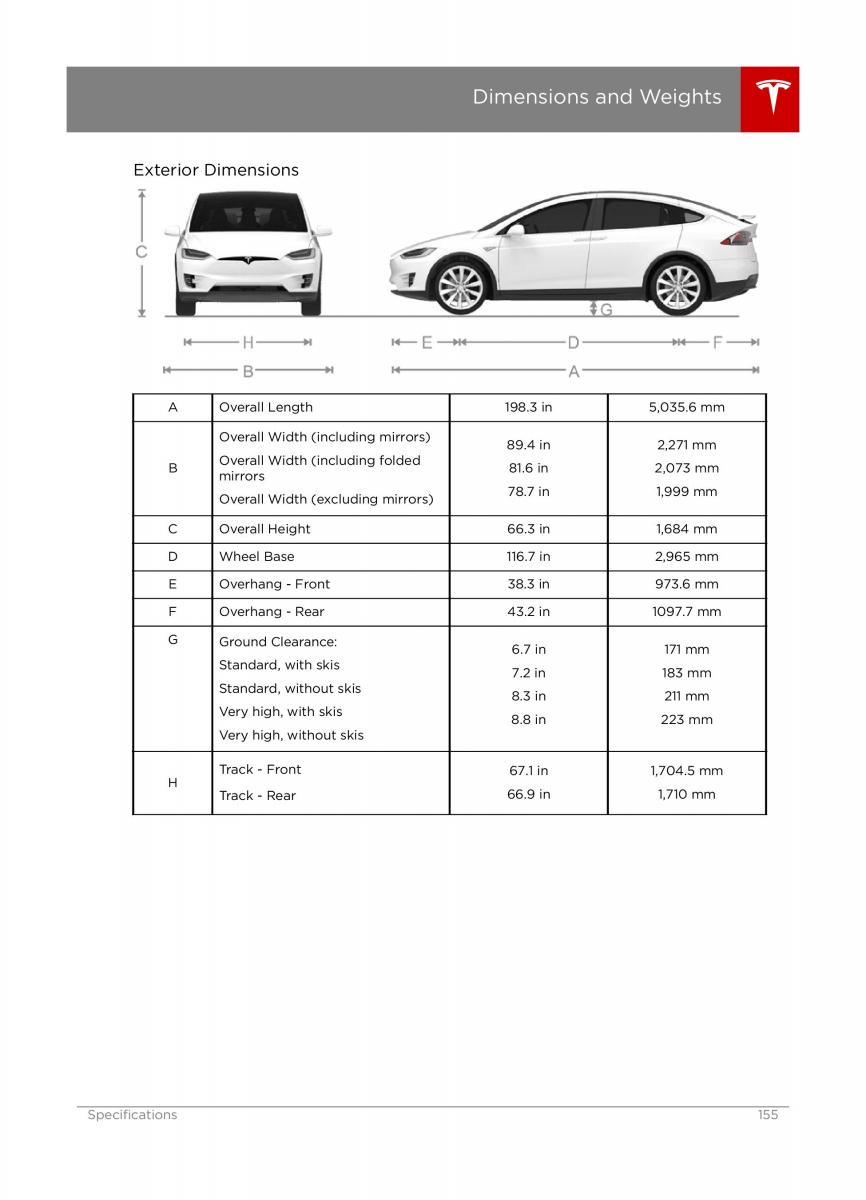 Tesla X owners manual / page 155