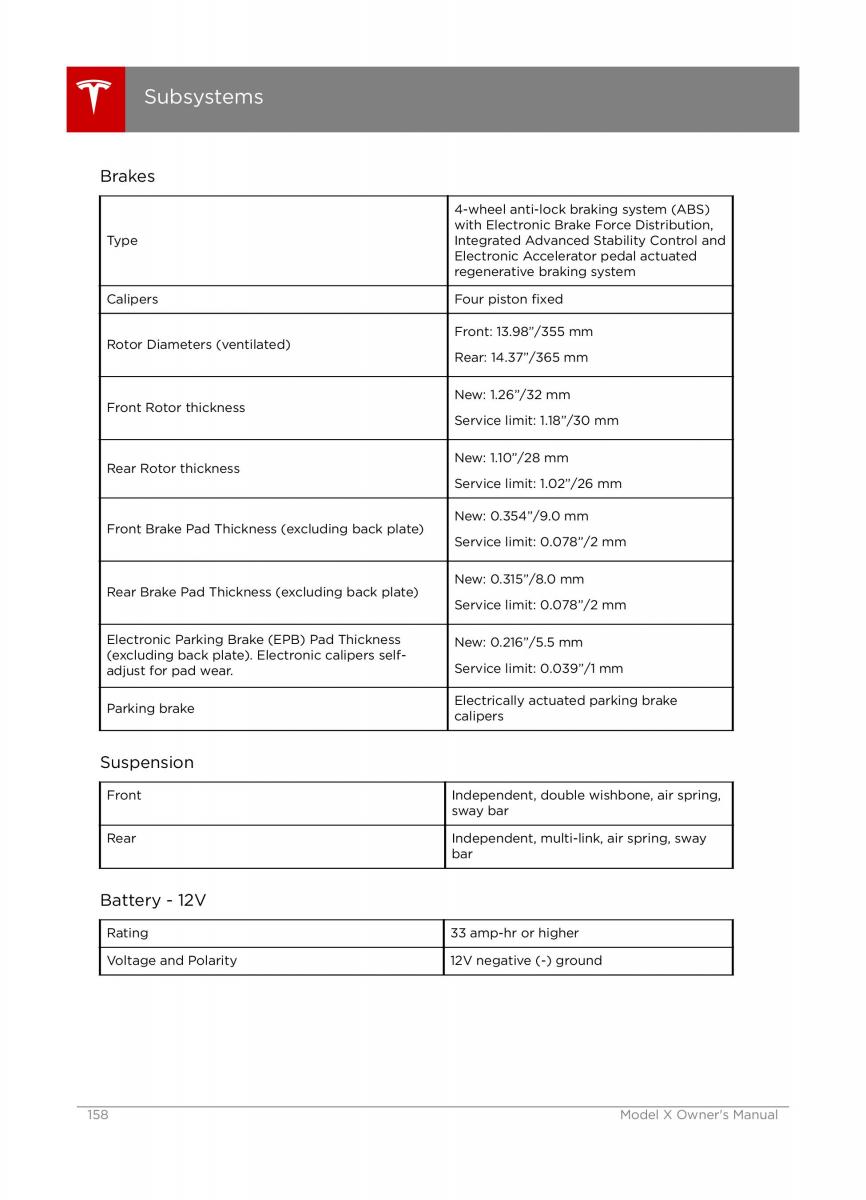 Tesla X owners manual / page 158