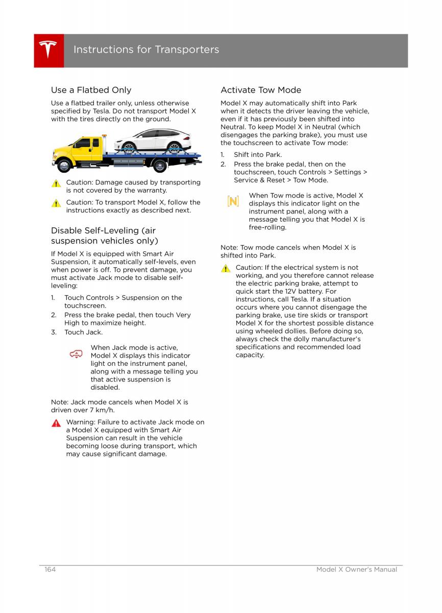 Tesla X owners manual / page 164