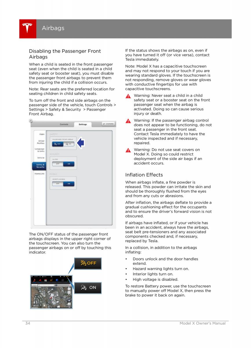 Tesla X owners manual / page 34