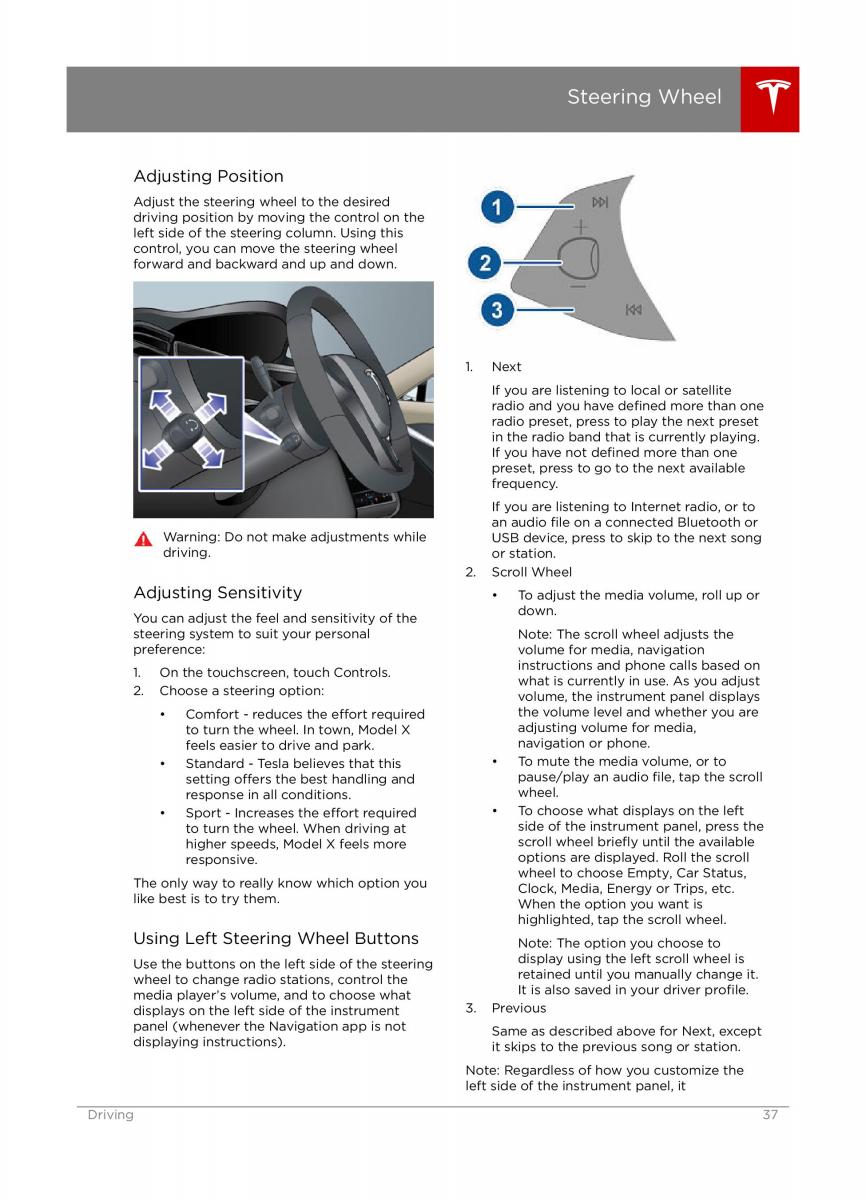 Tesla X owners manual / page 37