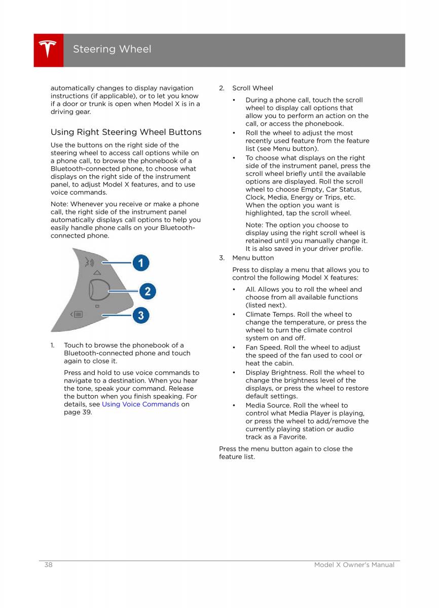 Tesla X owners manual / page 38