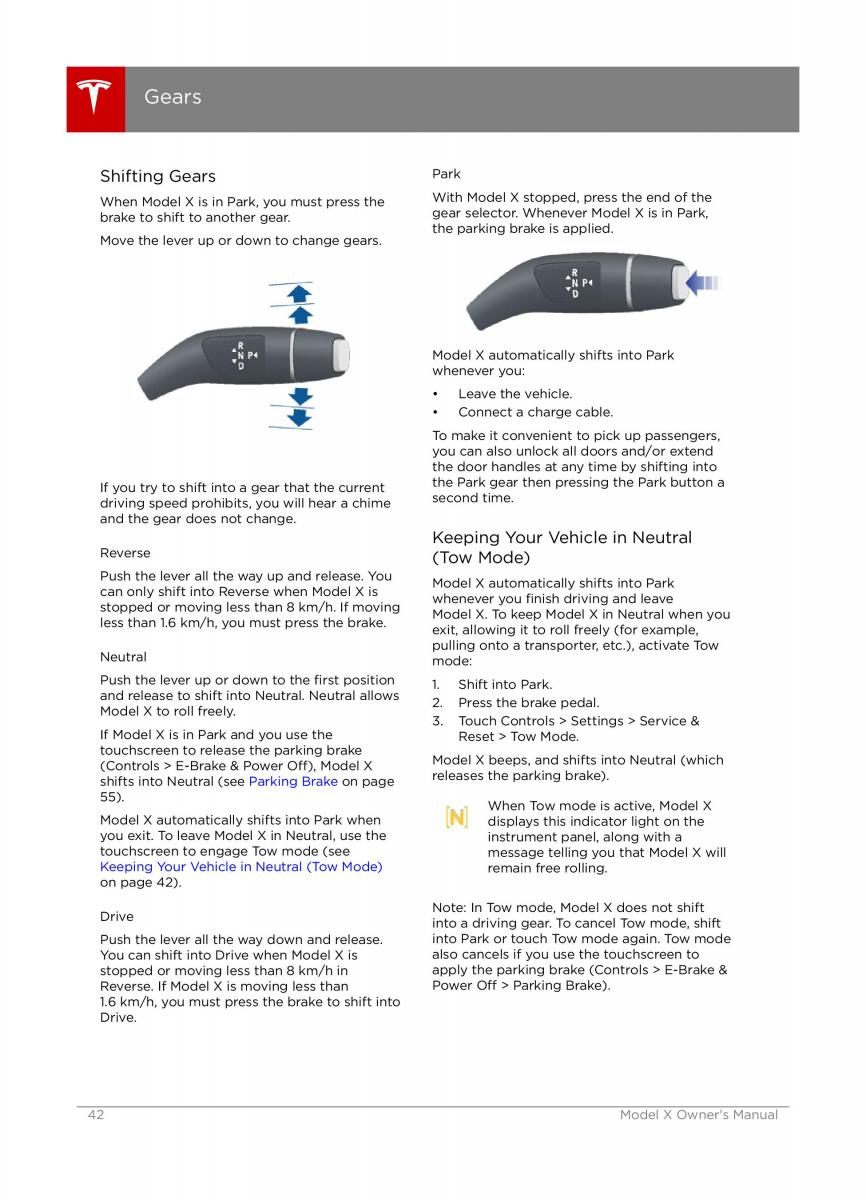 Tesla X owners manual / page 42