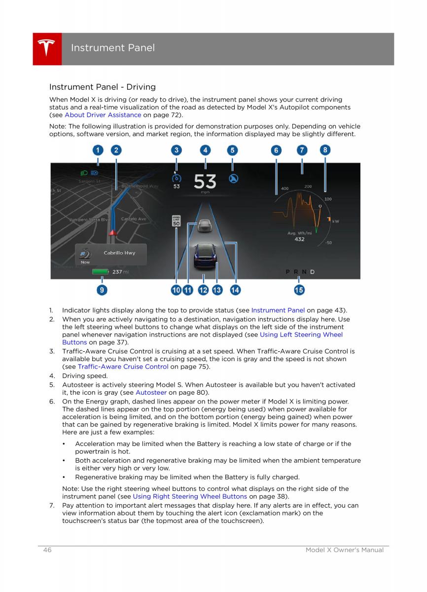 Tesla X owners manual / page 46