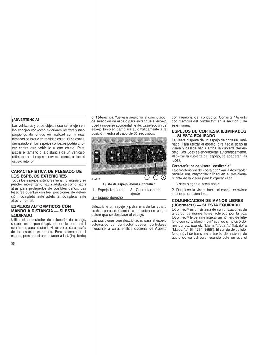 Chrysler Voyager V 5 Town and Country Lancia Voyager manual del propietario / page 61