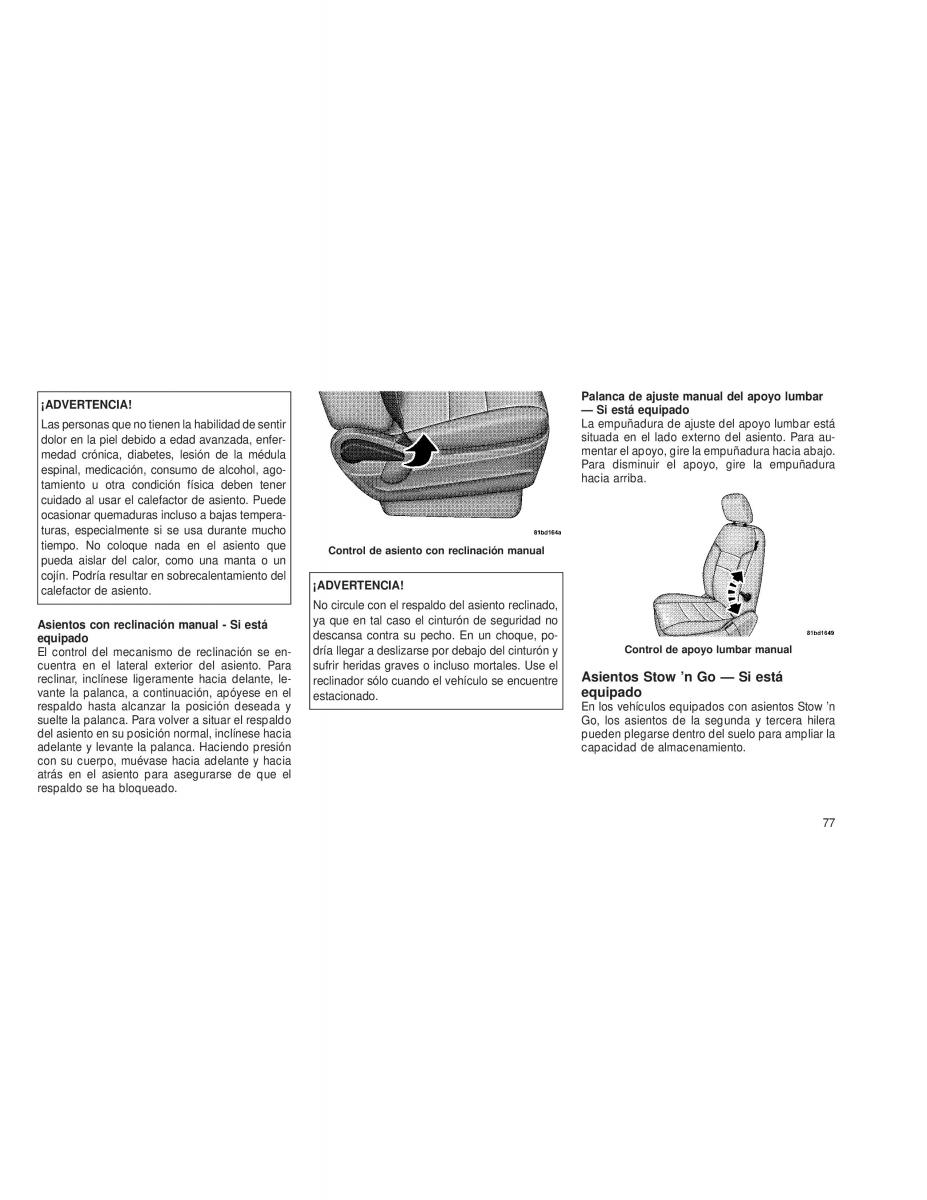 Chrysler Voyager V 5 Town and Country Lancia Voyager manual del propietario / page 80